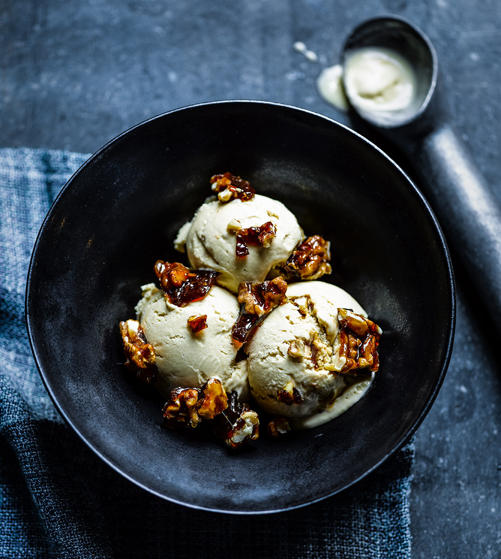 Ice cream with nut brittle | Colin Campbell-Food Photographer